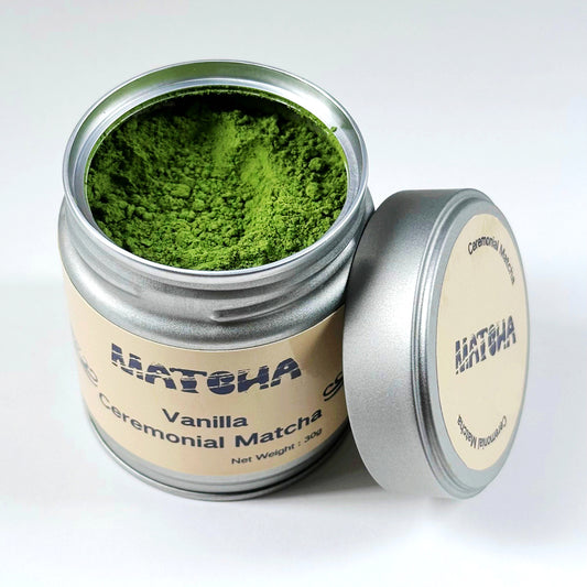 30 grams Packed a Can Green Tea Powder Matcha Vanilla Flavored Ceremonial Grade 6S