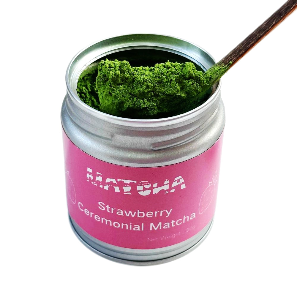 30 grams Packed a Can Green Tea Powder Matcha Strawberry Flavored Ceremonial Grade 6S