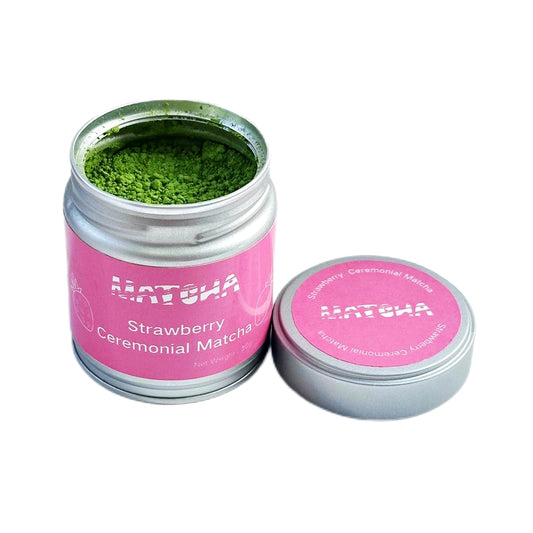 30 grams Packed a Can Green Tea Powder Matcha Strawberry Flavored Ceremonial Grade 6S