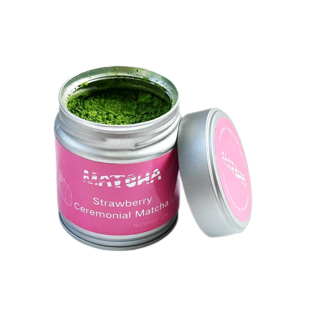 30 grams Packed a Can Green Tea Powder Matcha Strawberry Flavored Ceremonial Grade 6S