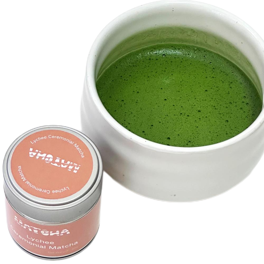 30 grams Packed a Can Green Tea Powder Matcha Lychee Flavored Ceremonial Grade 6S