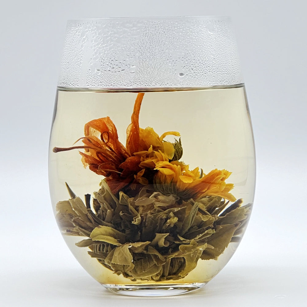 Handmade flower blooming tea ball gift box