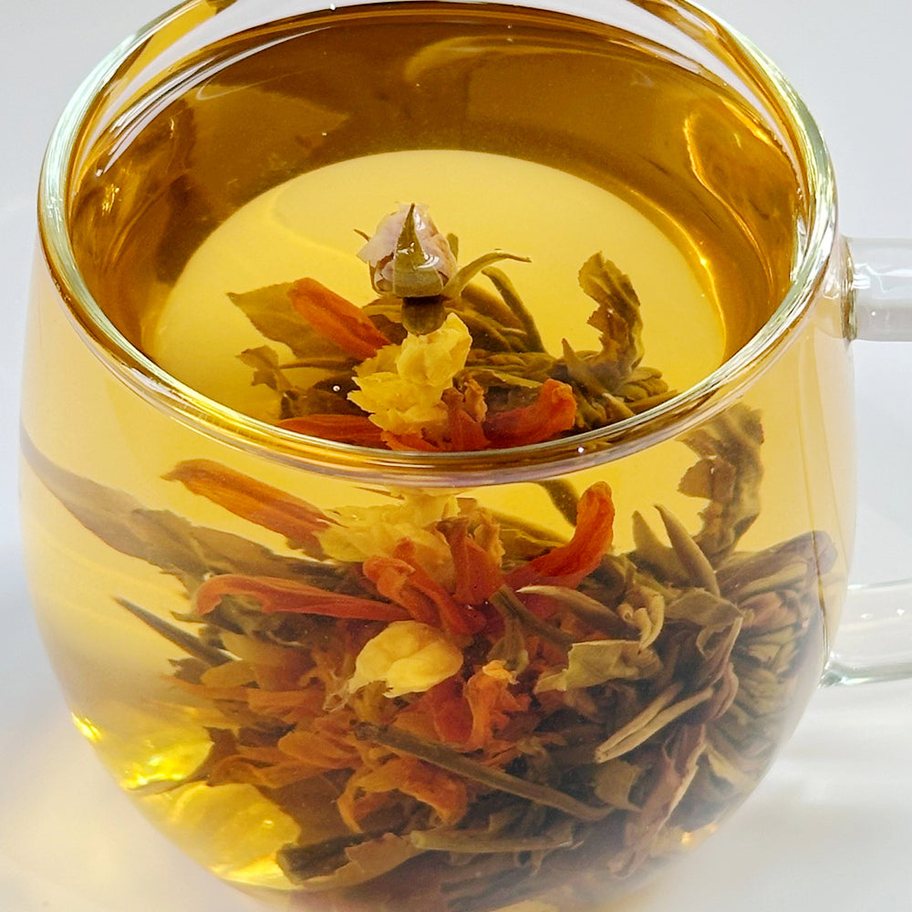 Handmade flower blooming tea ball - Flowers and Cheers