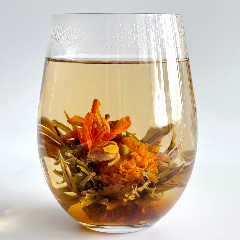 Handmade flower blooming tea ball