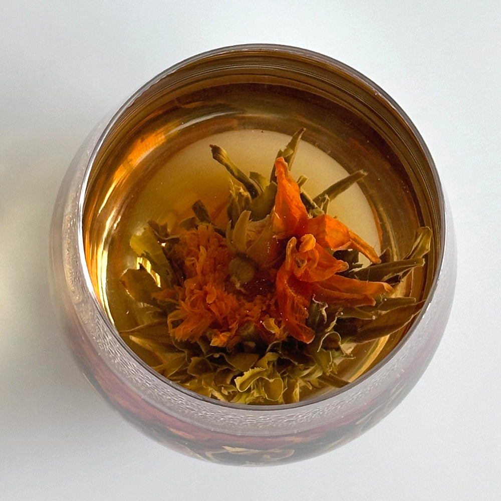 Handmade flower blooming tea ball