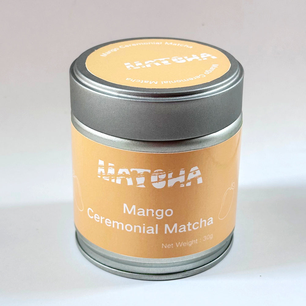 30 grams Packed a Can Green Tea Powder Matcha Mango Flavored Ceremonial Grade 6S