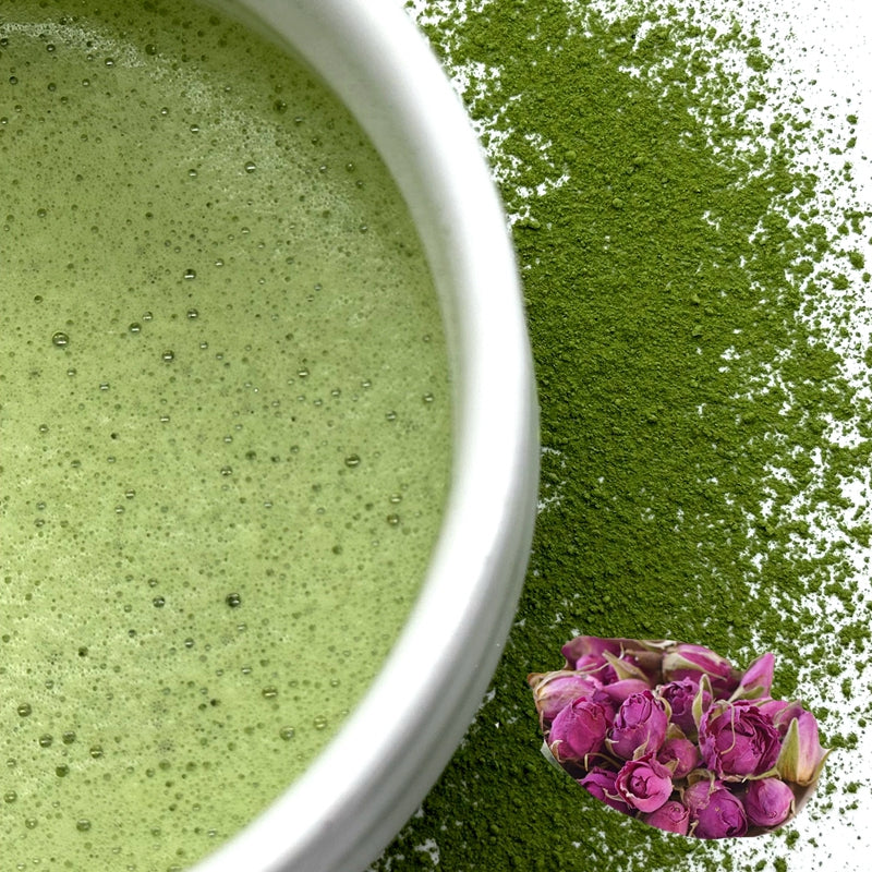 Rose Flavored Matcha Ceremonial Grade 30grams Can Packed