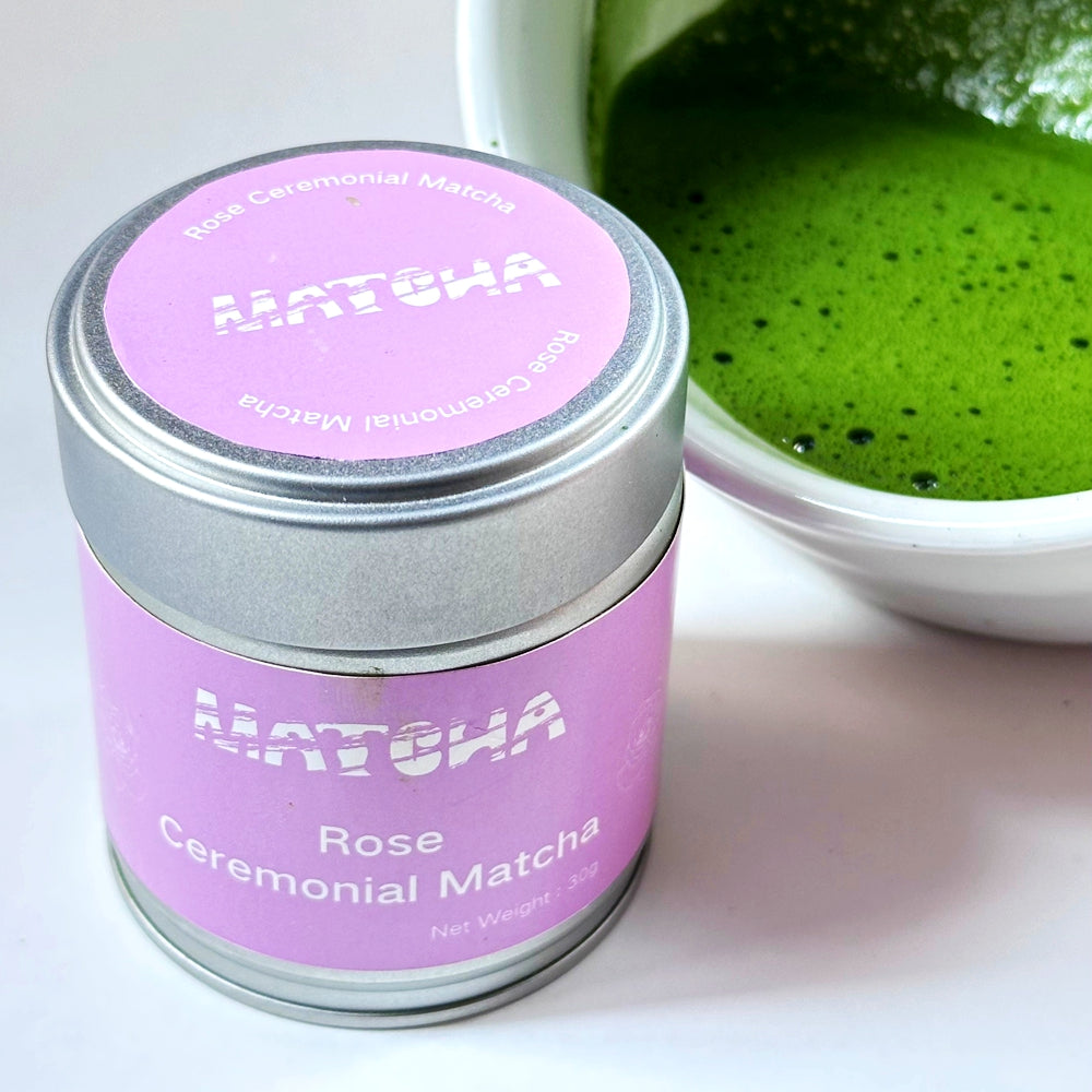 30 grams Packed a Can Green Tea Powder Matcha Rose Flavored Ceremonial Grade 6S