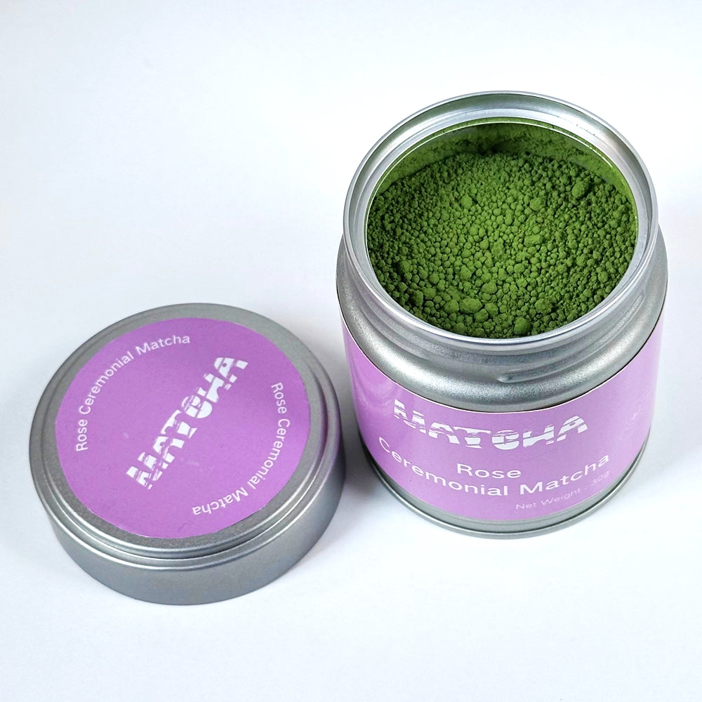30 grams Packed a Can Green Tea Powder Matcha Rose Flavored Ceremonial Grade 6S