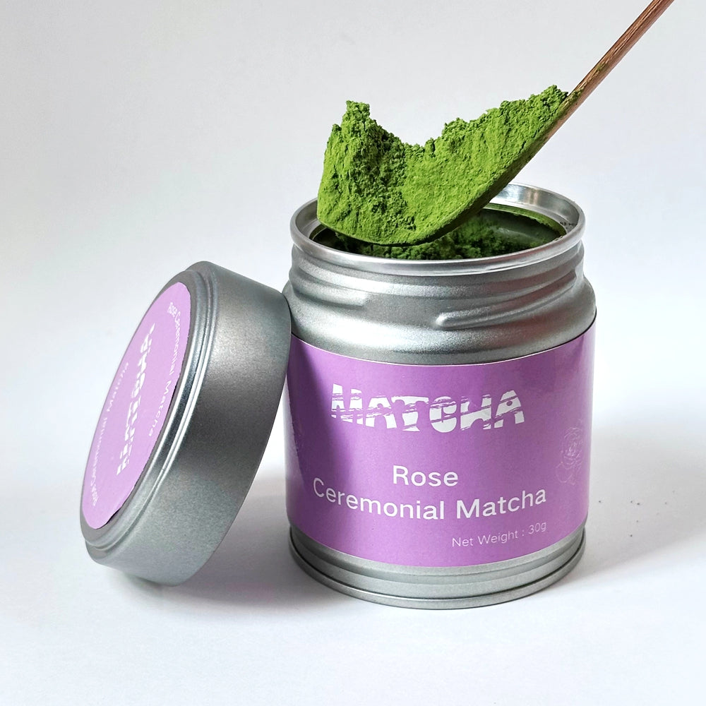 30 grams Packed a Can Green Tea Powder Matcha Rose Flavored Ceremonial Grade 6S