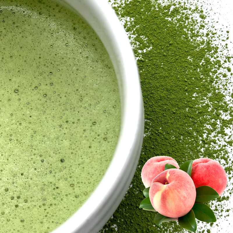 White Peach Flavored Matcha Ceremonial Grade 30grams Can Packed