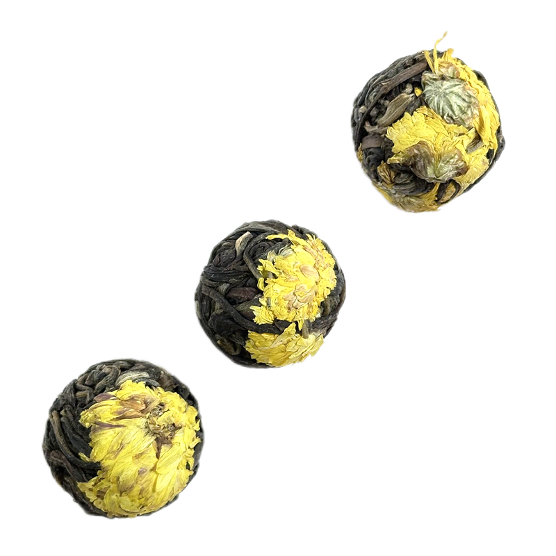 Yellow Chrysanthemum Flower Sheng Puerh Tea Ball