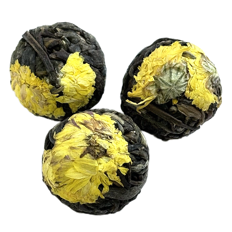 Yellow Chrysanthemum Flower Sheng Puerh Tea Ball