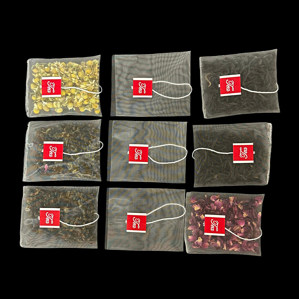 Food-grade Empty disposable nylon  teabag with string and tag