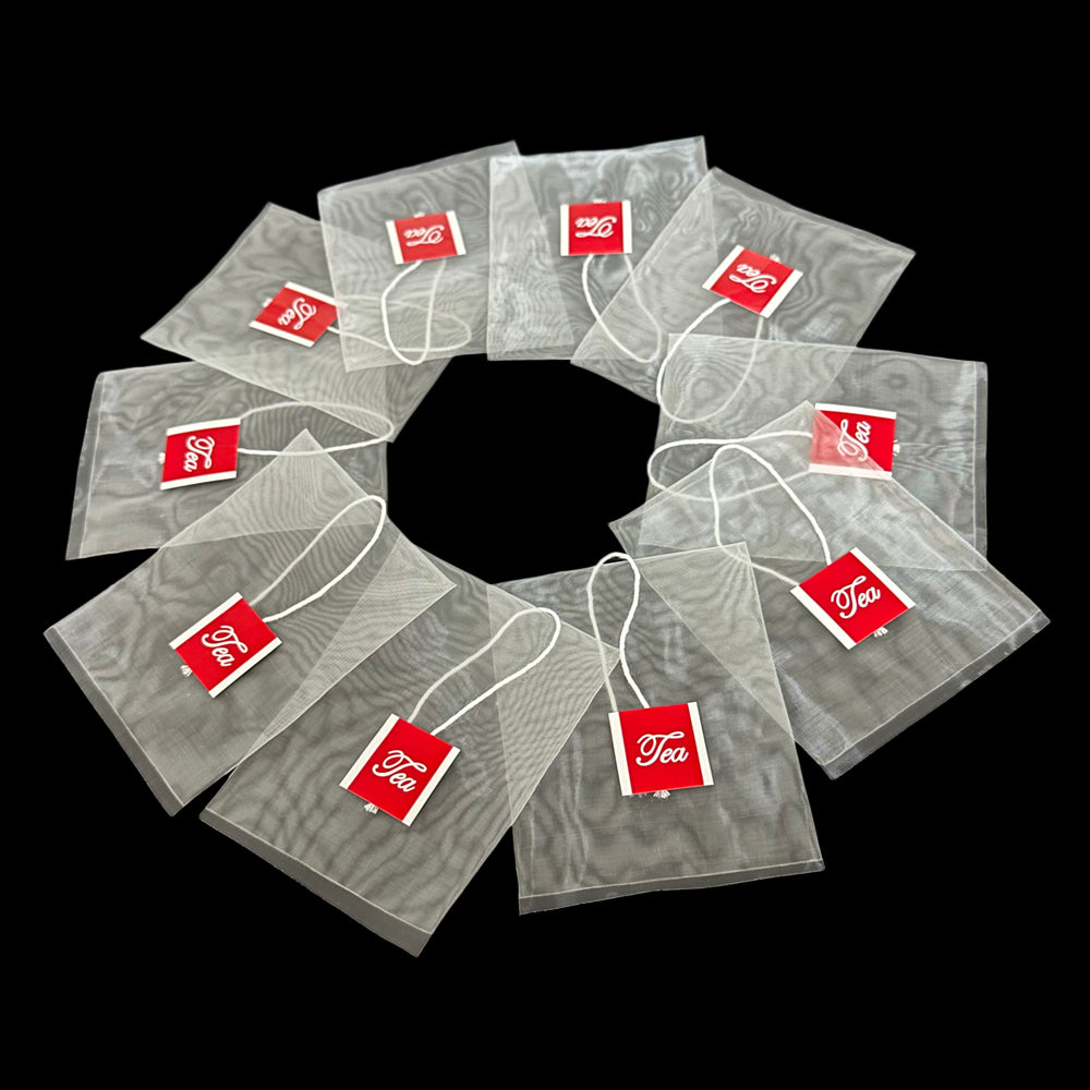 Food-grade Empty disposable nylon  teabag with string and tag