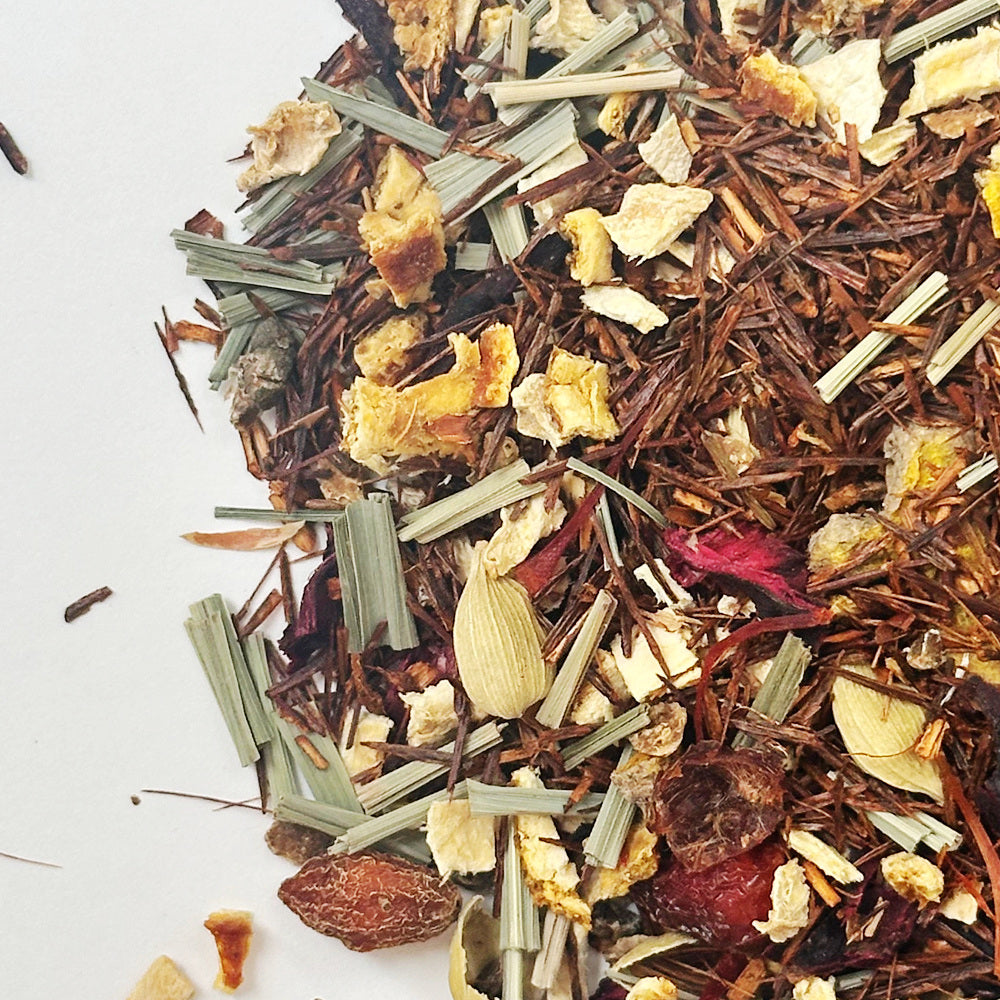 Rooibos Lemon Ginger Loose Leaf Herbal Tea - Caffeine-Free