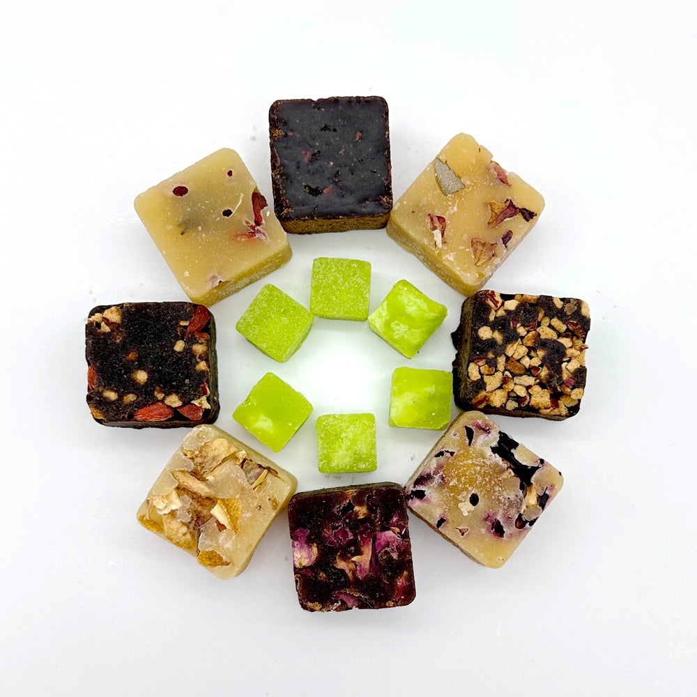 Mint Pear-syrup Tea Cube with Sea salt and Lemon