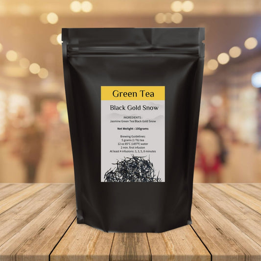 100 grams packed Jasmine Green Tea Black Gold Snow