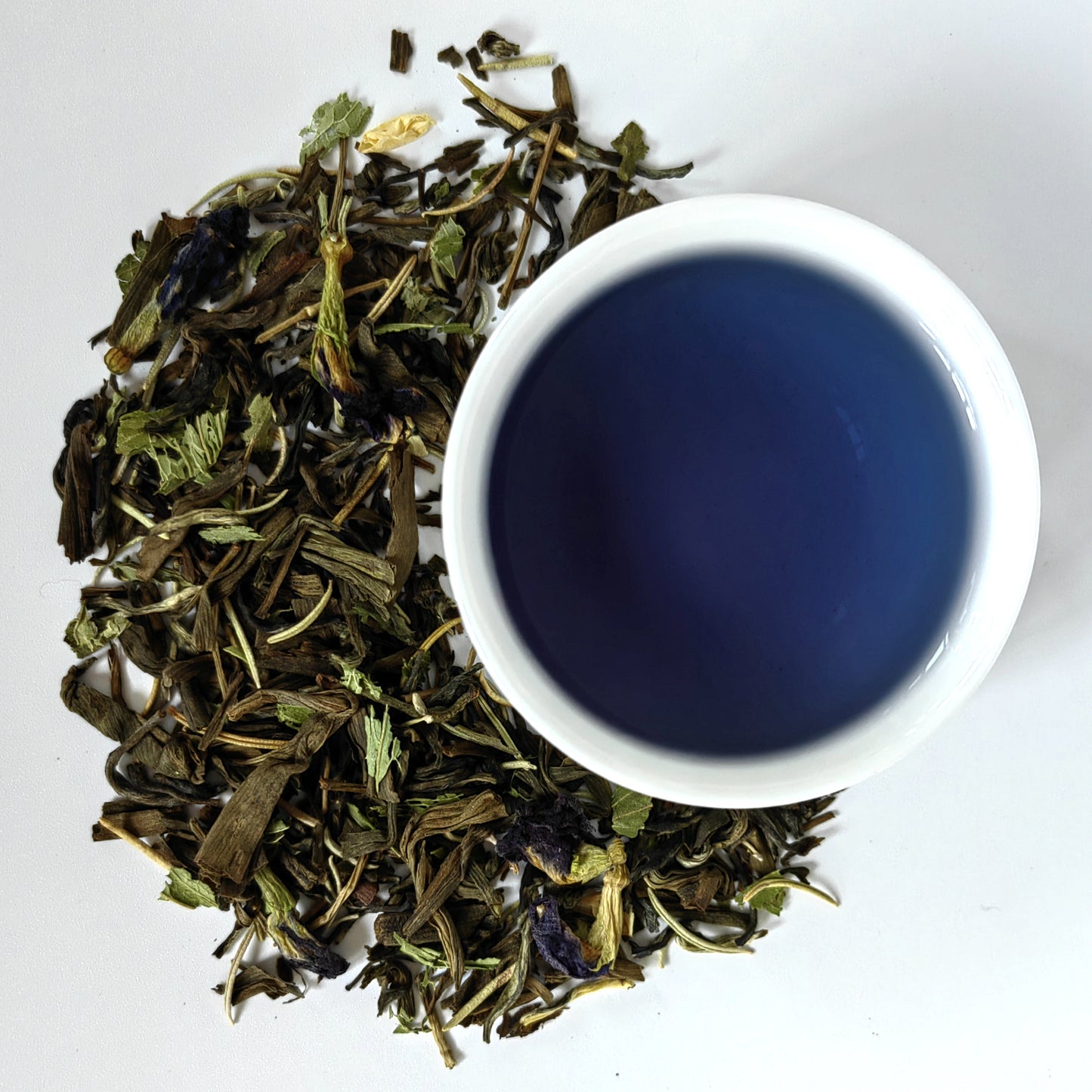 Spiced Life Brainy Jasmine Green Tea with Blue Butterfly Pea Ginkgo Rosemary Memory Tea