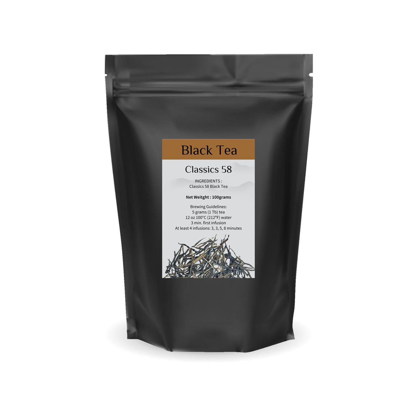 100 grams packed Classics 58 Yunnan Black Tea