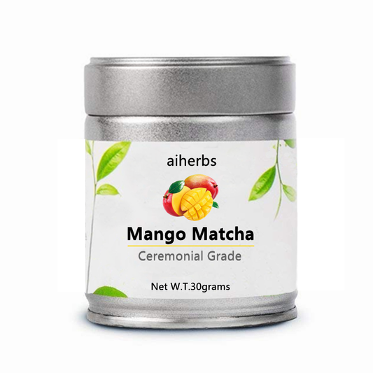 Mango Flavored Matcha Ceremonial Grade 30grams Can Packed