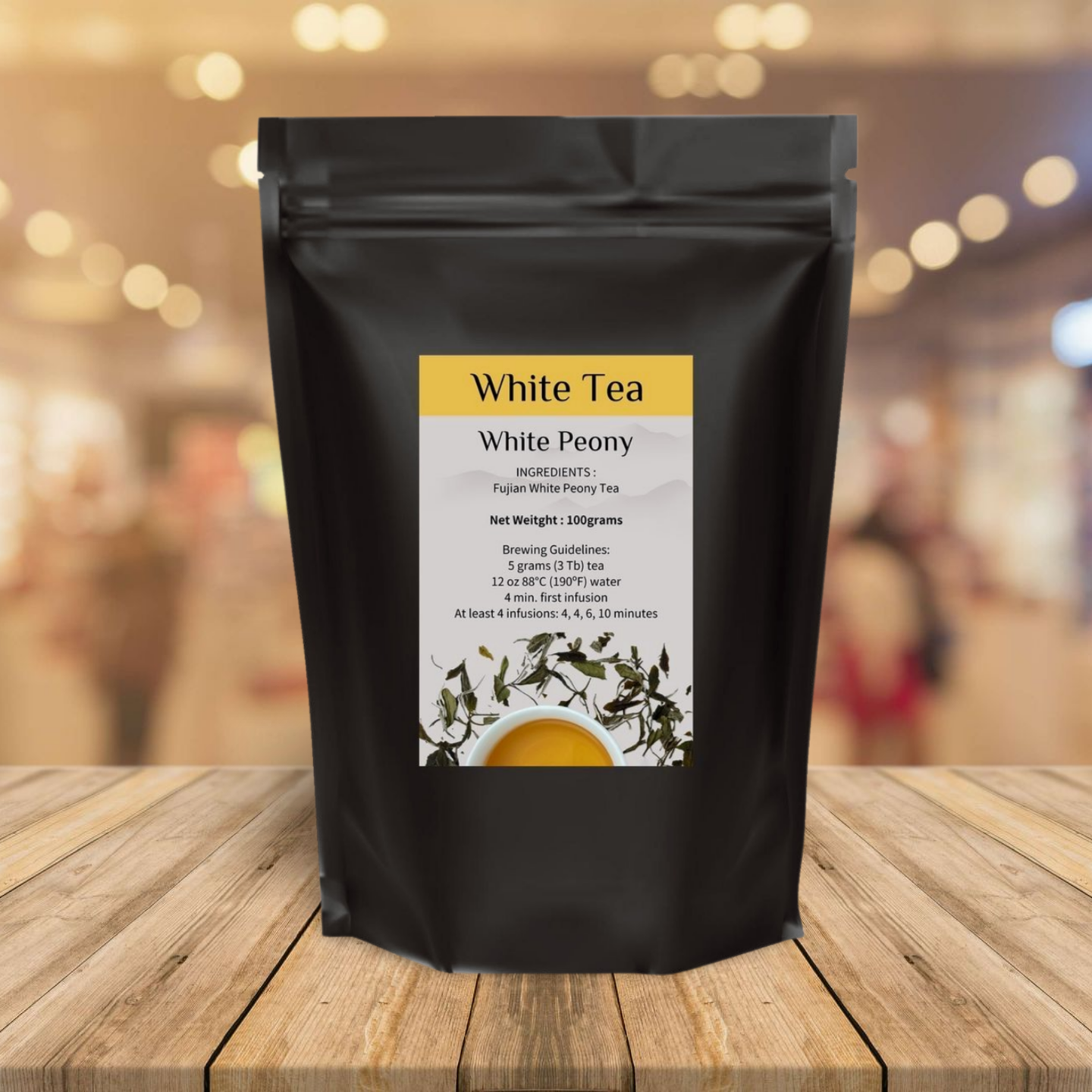 100 grams packed Fujian White Peony Tea